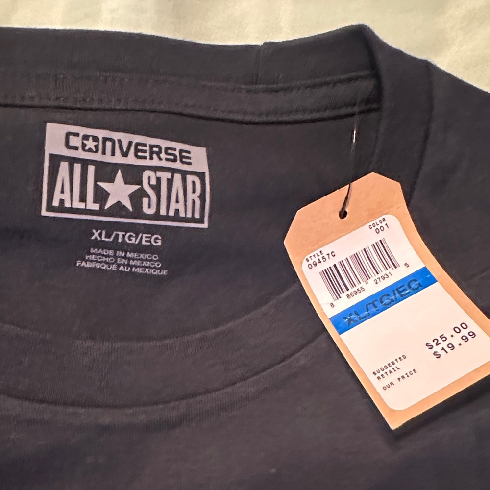 Converse Men's Black Tee with Red Logo - Picture 2 of 2
